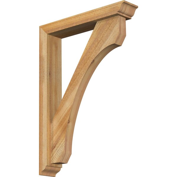 Ekena Millwork Legacy Traditional Rough Sawn Bracket w/ Offset Brace, Western Red Cedar, 4"W x 20"D x 28"H BKT0402X20X28LEC01RWR - main